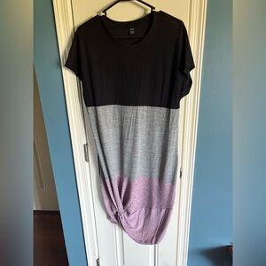 SHEIN Black, Gray, and Purple Colorblock Tee